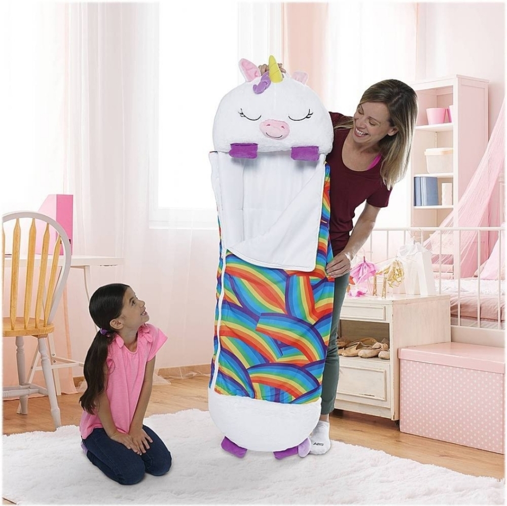 Happy Nappers Arianna The Unicorn Pillow and Sleeping Bag White/Purple/Rainbow